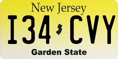 NJ license plate I34CVY