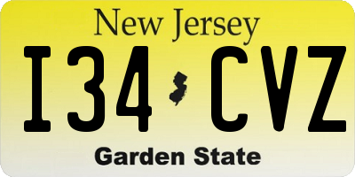 NJ license plate I34CVZ