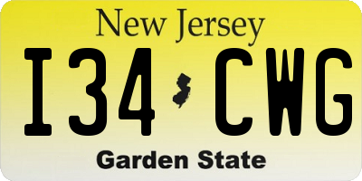 NJ license plate I34CWG