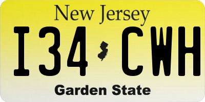NJ license plate I34CWH