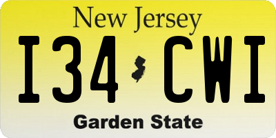 NJ license plate I34CWI