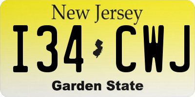 NJ license plate I34CWJ