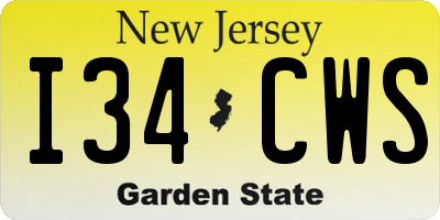 NJ license plate I34CWS