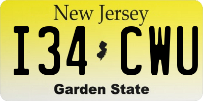 NJ license plate I34CWU