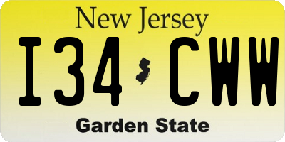 NJ license plate I34CWW