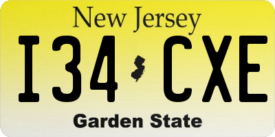 NJ license plate I34CXE