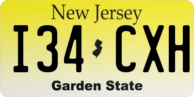NJ license plate I34CXH