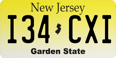 NJ license plate I34CXI