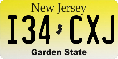 NJ license plate I34CXJ