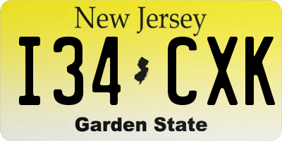 NJ license plate I34CXK