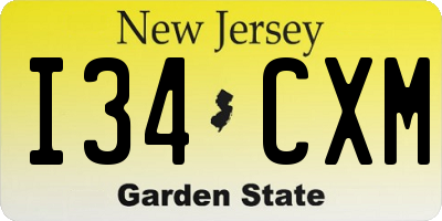 NJ license plate I34CXM