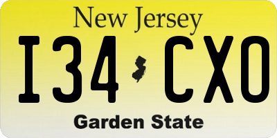 NJ license plate I34CXO