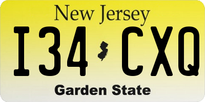 NJ license plate I34CXQ
