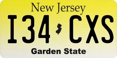 NJ license plate I34CXS