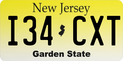 NJ license plate I34CXT