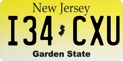 NJ license plate I34CXU