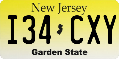 NJ license plate I34CXY