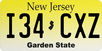 NJ license plate I34CXZ