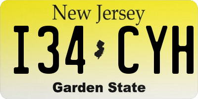 NJ license plate I34CYH