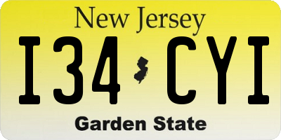 NJ license plate I34CYI