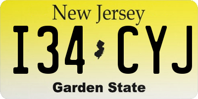 NJ license plate I34CYJ