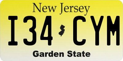 NJ license plate I34CYM
