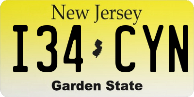 NJ license plate I34CYN