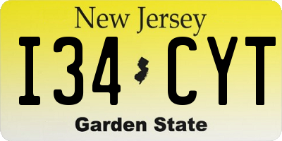 NJ license plate I34CYT