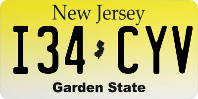 NJ license plate I34CYV