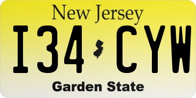 NJ license plate I34CYW
