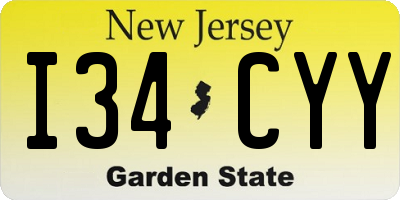 NJ license plate I34CYY