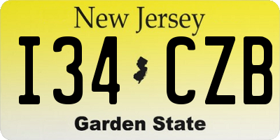 NJ license plate I34CZB