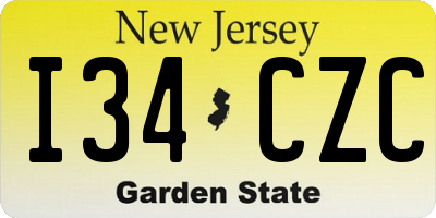 NJ license plate I34CZC