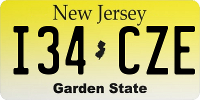 NJ license plate I34CZE
