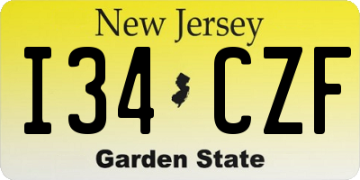 NJ license plate I34CZF