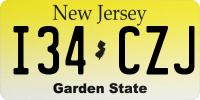 NJ license plate I34CZJ