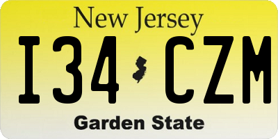 NJ license plate I34CZM