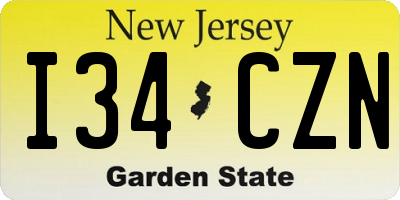 NJ license plate I34CZN