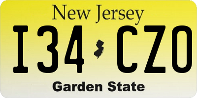 NJ license plate I34CZO