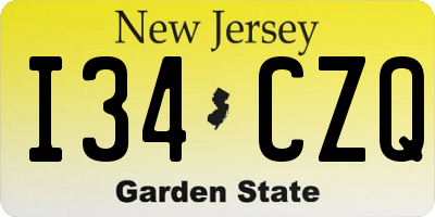 NJ license plate I34CZQ