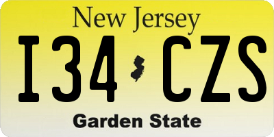 NJ license plate I34CZS