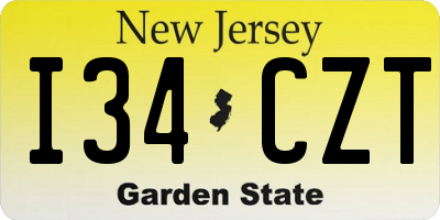 NJ license plate I34CZT