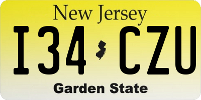 NJ license plate I34CZU