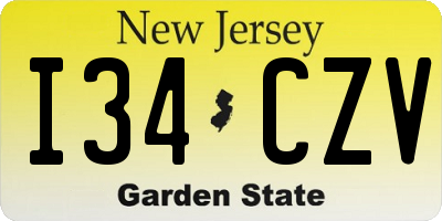 NJ license plate I34CZV