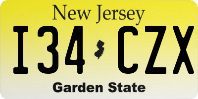 NJ license plate I34CZX
