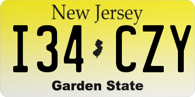 NJ license plate I34CZY