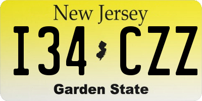 NJ license plate I34CZZ