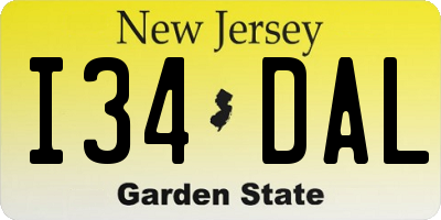 NJ license plate I34DAL