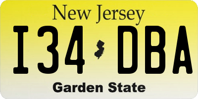 NJ license plate I34DBA