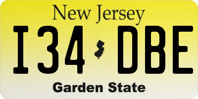NJ license plate I34DBE